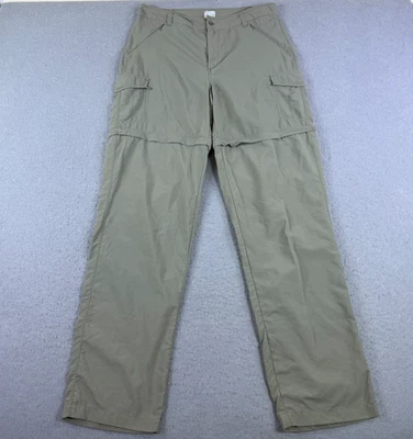 Columbia 女式可调式远足裤米色 M 码尼龙户外 32x33 — 第 1/4 张图片