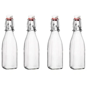 Bormioli Rocco Schwenkdeckel Glasflasche (4er Set) - 8,5 Unzen Mehrweg Behälter... - Bild 1 von 8