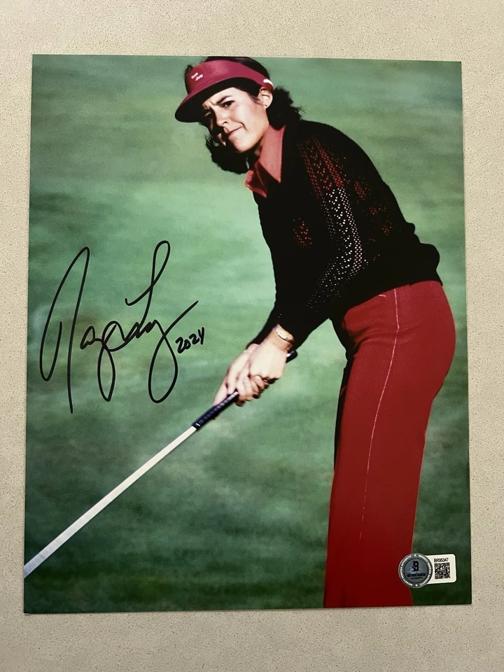 Foto firmada autografiada por Nancy López 8x10 Beckett BAS CERTIFICADO DE AUTENTICIDAD Golf LPGA abierta en Estados Unidos rara Foto 1 de 1