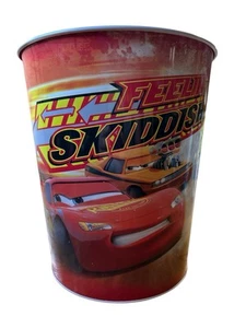 Pixar Disney Cars Trash Can Waste Basket Garbage Lightning McQueen Tin Box Co. - Picture 1 of 4