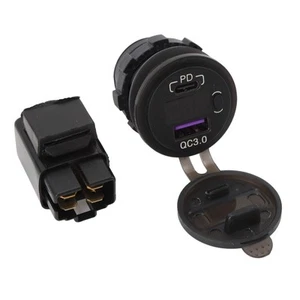 Motorrad USB Ladegerät PD Schnellladung DC12V Motorrad Ladegerät Mit Relais Für - Zdjęcie 1 z 23