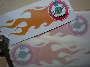 VESPA ITALIA roundel FLAMES Handed pair SCOOTER sticker - Picture 1 of 1