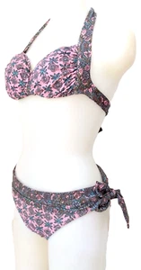 Nuevo bikini con tiras florales Riberce hecho en Japón para mujer talla japonesa 9M - Imagen 1 de 14