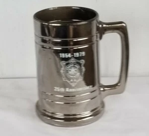 Damas Aux. 1979 Taza cerámica Clementon 25 aniversario plateada - Imagen 1 de 2