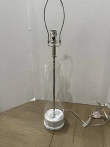 Pottery Barn Belorun Hand Blown Glass 29" Table Lamp silver - Picture 1 of 3