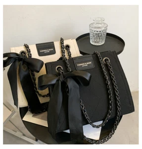 Ladies Fashion Bow Shoulder Bag Leather Designer Travel Fashion Casual Tote Bag - Picture 1 of 10