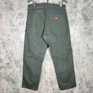 Pantalones de carpintero Dickies para hombre verdes Mos calce relajado ropa de trabajo de lona - Imagen 1 de 8