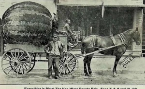 Arcade Card 1909 Van Wert ,Ohio County Fair Exaggerated Watermelon On Wagon  - Imagen 1 de 3