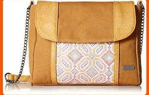 Roxy Shoulder Bag Medium Brown Pattern Purse Skater Surf "SUN IN HER EYES" Bag - Picture 1 of 6