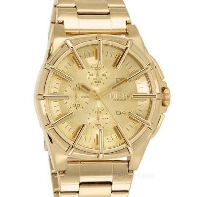 Reloj cronógrafo DIESEL con marco de 44 mm para hombre, esfera dorada, correa de acero inoxidable Foto 1 de 4