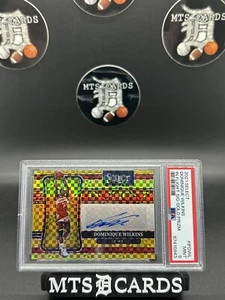 Dominique Wilkins 2021-22 Panini Select In Flight Gold Prizm Auto #8/10 PSA 9 - Bild 1 von 4