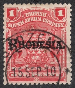 SG101 1909 1 d Sobreimpresión RHODESIA en edición de British South Africa Company - Imagen 1 de 2