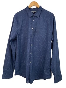 XXL John Varvatos Mens Blue Long-Sleeve Button-Up Shirt Linen Cotton EUC $248 - Picture 1 of 11