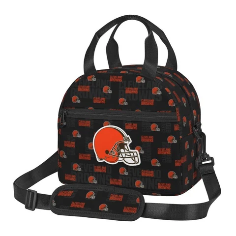 Cleveland Browns Insulated Lunch Bag Thermos Cooler Hot Cold Adult Picnic Bag Cover