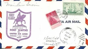First Airmail Flight Fort Wayne IN  November 11 1947 AAMC#17E31 - Picture 1 of 1