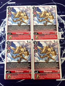 x4 Zubamon ST13-02 U Playset Digimon TCG Starter Deck 13 RagnaLoardmon - Picture 1 of 1