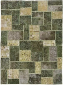 Patchwork 218x160 cm Handgeknüpfter Perserteppich Orient Carpet Rug Vintage - Picture 1 of 8