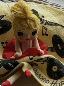 Vintage flexible Stockinette Puppe großes Auge bewegliche Figur Japan Jill's Record Hop - Bild 1 von 11