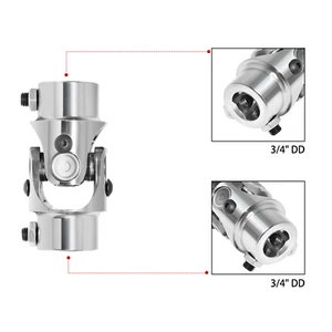 New 3/4" DD X 3/4" DD Universal Chrome Steering U Joint Shaft - Picture 1 of 7
