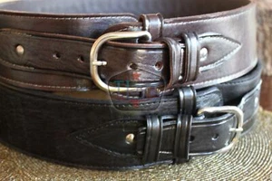 **USA** TJAYZ 38/357 Cartridge Belt Western Smooth 100% Leather RIG Gun Ammo USA - Picture 1 of 20