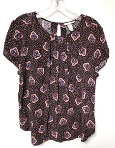 H & M  Women's Shirt Top, capped sleeves, scooped hemline Size 12 - Picture 1 of 5