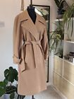 Beautiful quality Cashmere and wool camel wrap belted trench coat S/M 8/10/12
