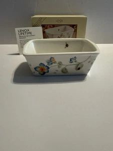 Lenox Butterfly Meadow Mini Loaf Pan with Box – Floral Porcelain Bakeware – NIB - Picture 1 of 12