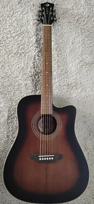 Guitarra Eléctrica Acústica Luna Art Vintage Dreadnought Cutaway Tapa Sólida   Foto 1 de 4