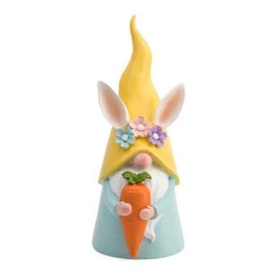 NUEVO CON ETIQUETAS: Gnomo de jardín de resina al aire libre con zanahoria - Decoración de Pascua (15") - Imagen 1 de 5