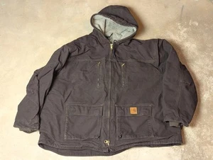 Carhartt Hooded Sherpa Lined Jacket Coat C95 DKB Brown Size 4XL - Picture 1 of 7