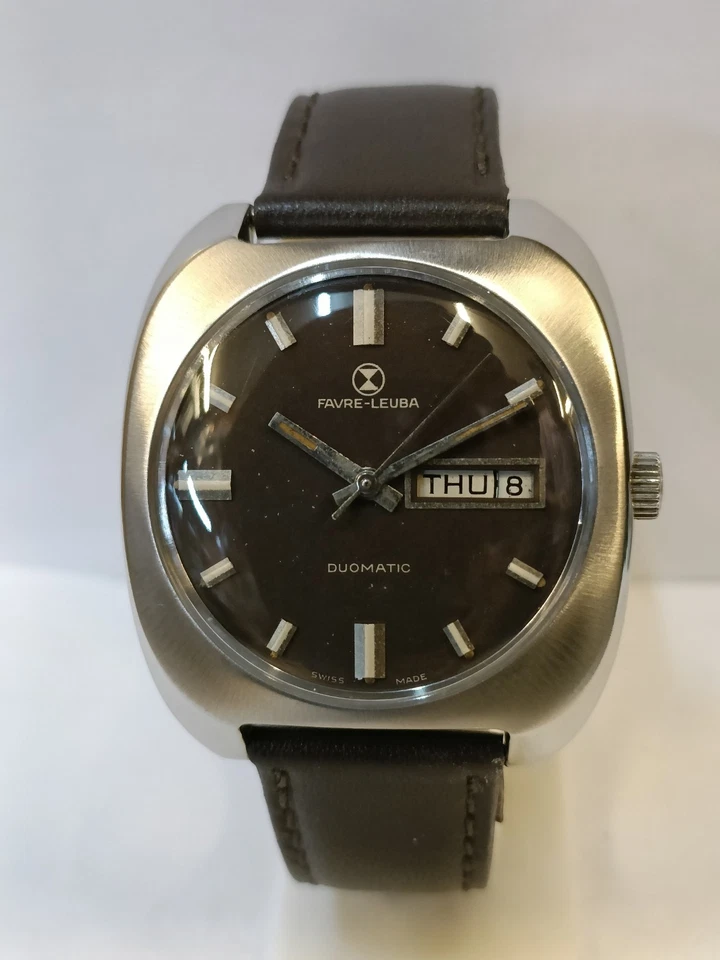 FAVRE-LEUBA DUOMATIC AUTOMÁTICO ESFERA MARRÓN SUIZO HOMBRE ESTADO DE FUNCIONAMIENTO Foto 1 de 4