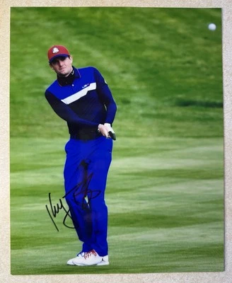 FOTO FIRMADA POR KEEGAN BRADLEY AUTO Ryder Cup 8X10 Certificado de Autenticidad Auténtico Auto Capitán Foto 1 de 4