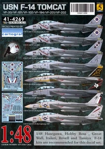 DXM Decals 1/48 GRUMMAN F-14 TOMCAT VF-33 VF-101 VF-102 VF-194 VF-201 & VF-202 - Zdjęcie 1 z 5