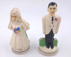Juego de saleros y pimenteros vintage antes y después de novia y novio Japón - Imagen 1 de 4