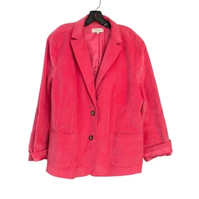 Chaqueta Blazer Talbots Pana 22W 2 Botones Frontal Rosa Academia Forrada Suave  Foto 1 de 4