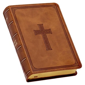 KJV Holy Bible, Large Print Compact, Saddle Tan Faux Leather w/Ribbon Marker, Re - Bild 1 von 12