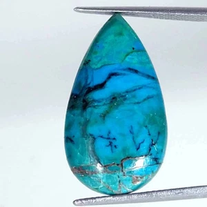 Piedra preciosa suelta cabujón pera crisocola natural de 13,30 quilates 14x26x5 mm - Imagen 1 de 5