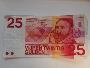 1971 Netherlands 25 Gulden Portrait of Jan Pieterszoon Sweelinck Bank Note - Picture 1 of 2