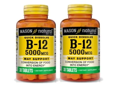 Vitamina B12 B-12 5000 mcg Disolución Rápida Conversión Alimentos en Energía 2X 30 = 60 Foto 1 de 4