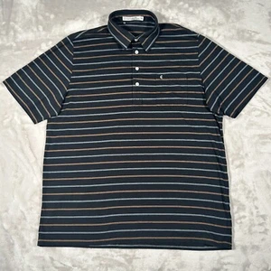 Criquet Performance Players Shirt Mens XL Black Striped Polo Golf Stretch - Picture 1 of 20