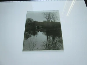 LATE 1800s EARLY 1900s GLASS POSITIVE; RIVER & BRIDGE, UNKNOWN LOCAL, N.E.? #2 - Picture 1 of 1