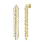 14K Yellow Gold Diamond Pave Chandelier Drop Earrings 1.60 CT Natural