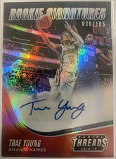 ##RARE## Trae Young 2018-19 Panini Threads Rookie Signatures #5 - LTD ED #36/105