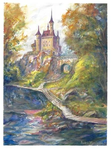 original painting 30 x 40 cm 84MА artwork oil paint impressionism landscape - Picture 1 of 2