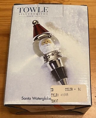 Toalla Platero Santa Globo de Agua Botella de Vino Topper Tapón Navidad Foto 1 de 4