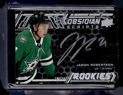 2020-21 SPx #ORS-JR Jason Robertson Black Obsidian Rookie Script - Image 1 of 2