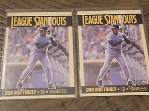 Lot Of (2) 1990 Fleer Don Mattingly League Standouts Inserts Nmmt - Picture 1 of 3