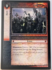 LORD OF THE RINGS TCG FELLOWSHIP 1R250 HATE lp - Picture 1 of 1