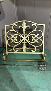 Vintage Wrought Iron Gold Adjustable Book Music Art Stand Easel Holder cookbook - Picture 1 of 2
