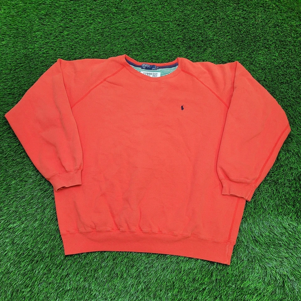 Sudadera Ralph-Lauren vintage años 90 XL 27x27 holgada naranja Foto 1 de 4